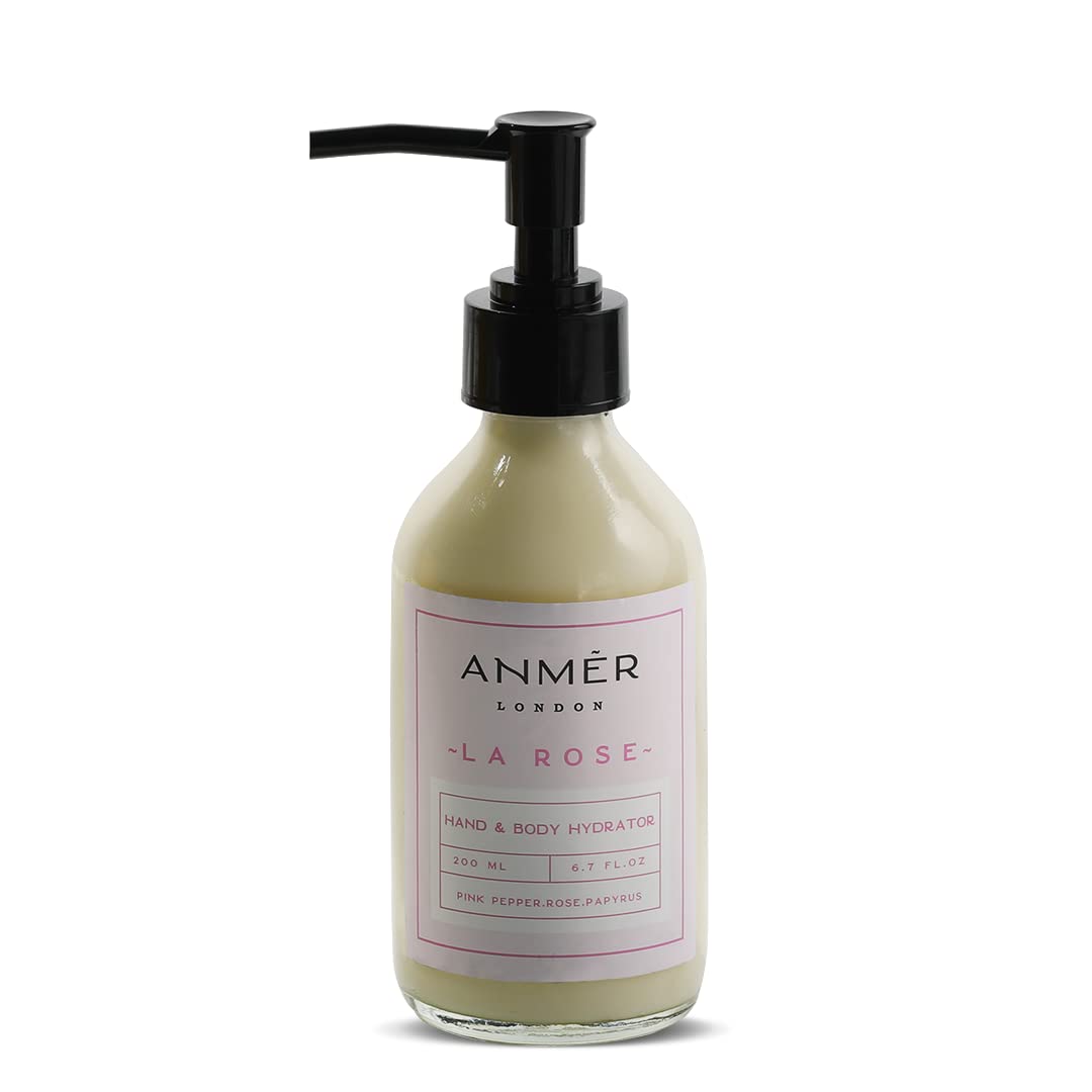 Anmer London Luxury La Rose Body Lotion With Hyaluronic Acid 200ml | Soft, Smooth, Glowing & Scented | Skin Care | Lotion For Unisex