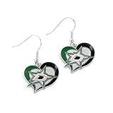 NHL Dallas Stars Swirl Heart Earrings