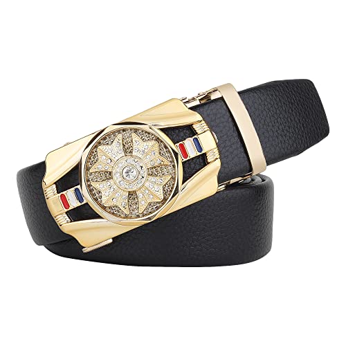 SUNSHOPPING Men’s Black PU Leather Belt Black-01 - Image 4