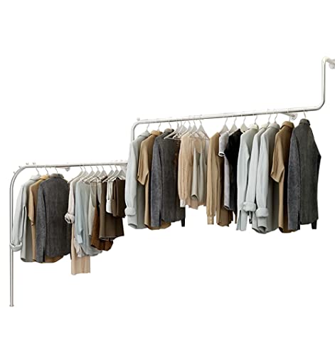 Portant à vêtements mural argenté 250cm penderie industrielle