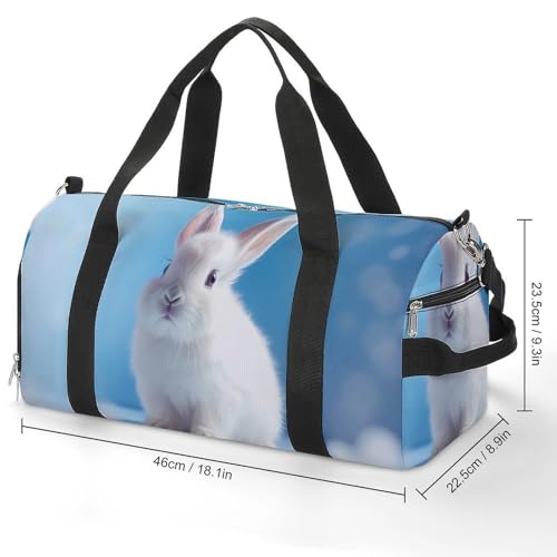 Cute Bunny Gym Bag Travel Duffel Bag Sports Tote Bag Workout Bag Weekender Bag for Women Men2