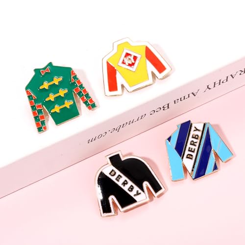 Image of Kentucky Derby Brooches for Women Enamel Horseshoe Riding Suit Brooch Pins Rose Horse Race Day Brooches Kentucky Derby Outfits Accessories Jewelry Gifts