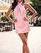 SHESEEWORLD Women's Criss Cross Halter Satin Backless Mini Dress Wedding Guest Cocktial Party Short Dresses Pink