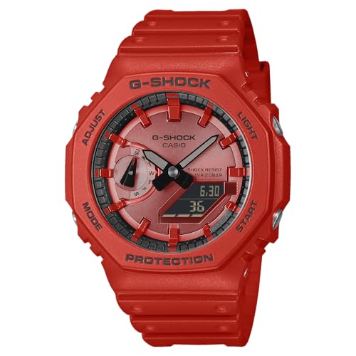 Casio G-Shock Red Resin Octagonal Analog-Digital Watch GA2100RRB-4A