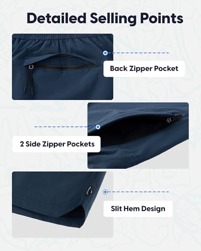 Image of maamgic Mens Swim Trunks 5 inch with Compression Liner Stretch Quick Dry Swim Shorts Swimming Trunks Bathing Suits