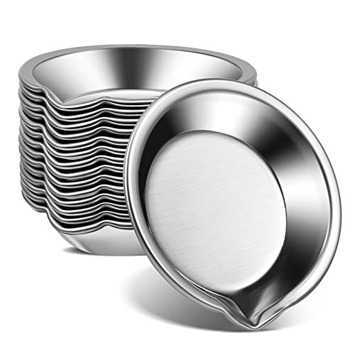 LucyPhy 30 PCS Stainless Steel Painting Color Palette, with Mouth 1.7 in Painting Trays Make-Up Pallets Mini Metal Paint Mix Watercolor Palette Set for Artist Art and Crafts Supplies