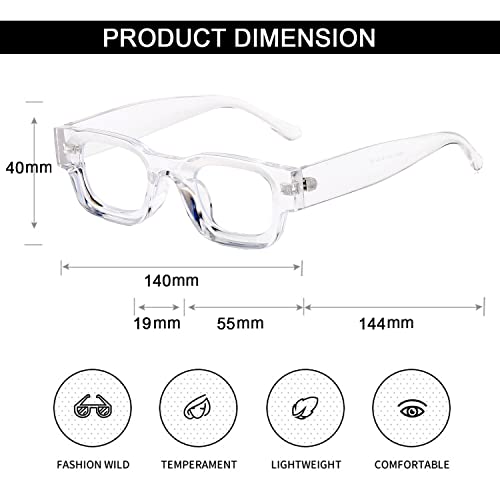 Image of EYLRIM Thick Square Frame Sunglasses for Women Men Chunky Rectangle Polarized Sunglasses UV400 Protection