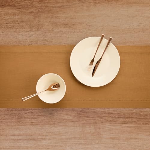 image for Solino Home Linen Brown Sugar Table Runner 108 Inches Long - 100% Pure