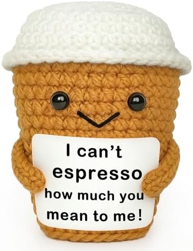 Coffee Lovers Gifts for Women Men, Positive Animals Crochet Espre...