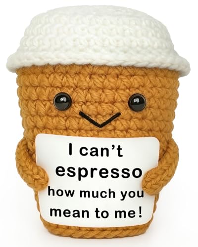 Krinisou Coffee Lovers Gifts for Women Men, Positive Animals Crochet