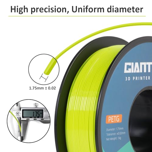 Image of GIANTARM PETG Filament 1.75, 3D Printer Filament PETG 1kg(2.2lb), Toughness Enhanced, Dimensional Accuracy + /-0.02mm, Vacuum Package (Apple Green)