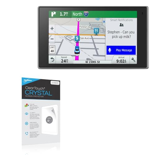 BoxWave Screen Protector Compatible With Garmin DriveLuxe 50LMTHD - ClearTouch Crystal (2-Pack), HD Film Skin - Shields From Scratches