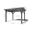 DEXSO 10’X 12′ Cedar Wood Pergola with Solid Structure, Retractable Shade Canopy, Durable Rot Resistant Pergola for Backyard