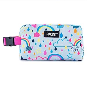 PackIt Freezable Snack Box, Rainbow Sky, Built with EcoFreeze Technology, Collapsible, Reusable, Zip Closure with Buckle Handle, Great for All Ages and Fresh Snacks on the go