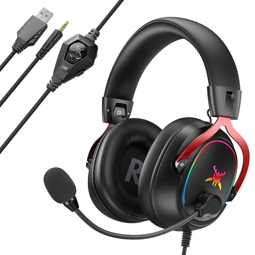 TECKNET Casque Gaming avec Fil et Micro...
