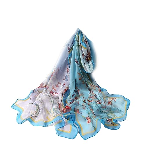 Rfmfkkg Women Chiffon Scarf Shawl Long Print Flower Beach Scarves Bandanas