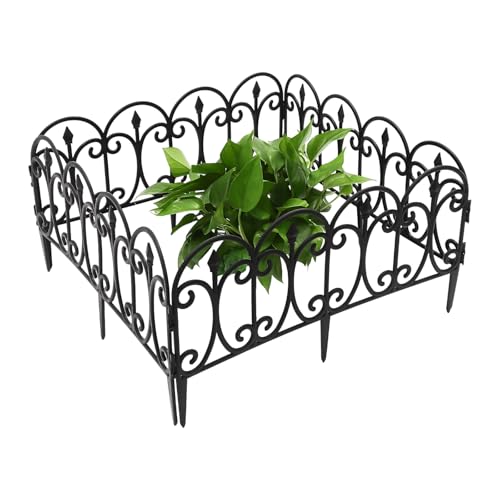 Lot de 5 bordures de parterre décoratives en plastique avec fermetures de sécurité, flexibles, extensibles pour jardin, cour et délimitation de parterre