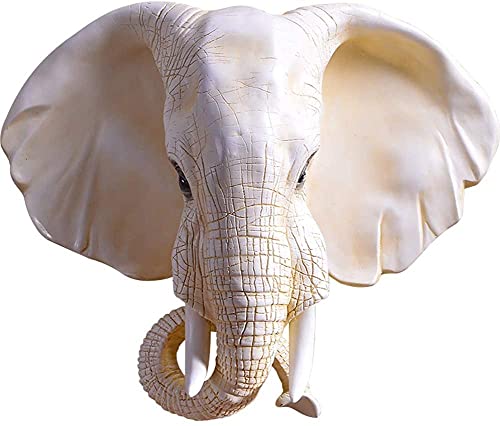 HANDIYA Sculpture Artisanale Éléphant Head Sculpture Statue Statue Head Head Wall Suspension de la tête d'animaux Sauvages