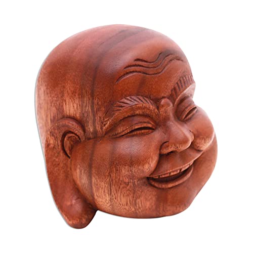 Novica Jolly Buddha Wood Sculpture #TOP3