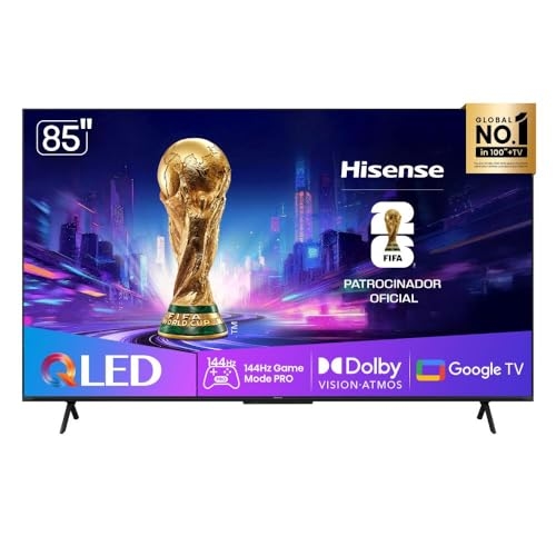 Smart TV Hisense QLED 4K 85" Polegadas com Dolby Vision, Dolby Gaming, Alexa e Google - 85...