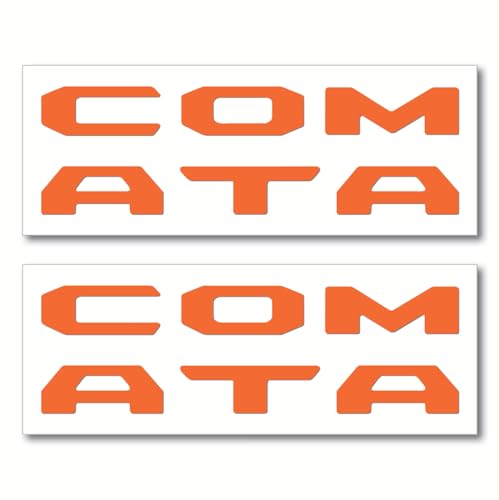 Image of Prime Series UV Weatherproof Vinyl Decals: Pair of Left and Right Front Door Sill Protector Letter Inserts fits Tacoma 2016-2023 (Gloss Orange)