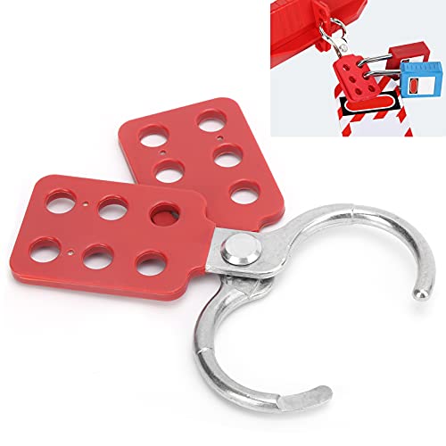Image of Sonew 1.5'' Jaw Steel Lockout Hasp, Lockout Tagout Hasp with Handle and Extended Jaw, Safety Insulation Padlock Hasp, Insulated Lock Hasp, with 6 Holes Interlock, 10Piece