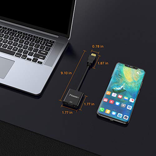 【2020 ULTIMO HD】 Full HD Adattatore HDMI to VGA 1080P Convertitore Gold-Plated Convertitore HDMI Maschio to VGA Femmina per Computer, PC, Monitor, Projector, HDTV, Chromebook, Raspberry Pi, TV Box