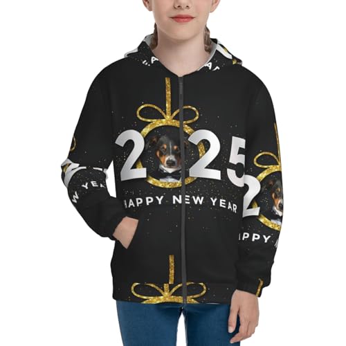2025 Happy New Year Kids Pullover Hoodies Boys Zip Up Sweatshirts Girls Athletic Clothes with Pocket3