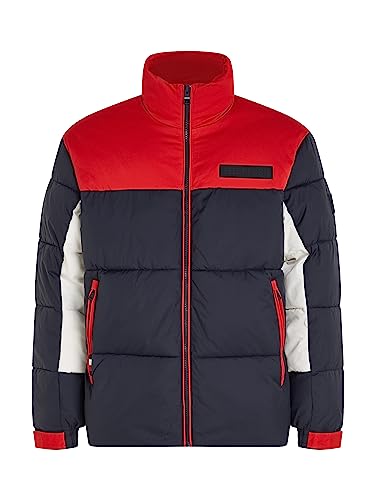 Tommy Hilfiger Herren Jacke Puffer Jacket Winterjacke, Mehrfarbig (Rwb Colourblock), XXL – Ansicht 5