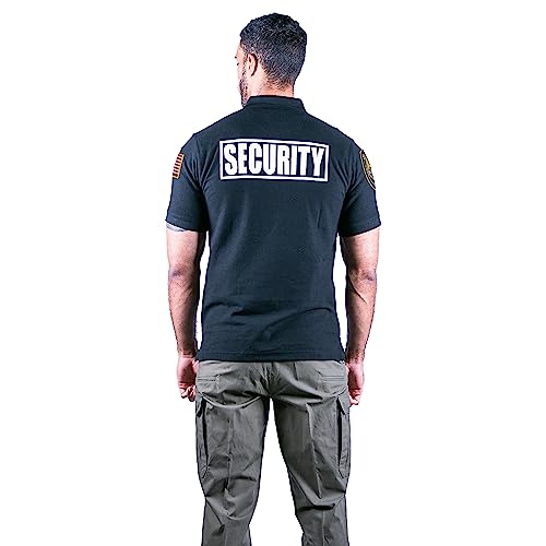 First Class Polyester Tactical Security Polo Shirts with Embroidered Patches and Printed ID for Security Guard2