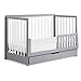 Carter's by DaVinci Colby 4-in-1 Convertible Crib with Trundle Drawer in Grey and White, Greenguard Gold Certified, Undercrib Storage