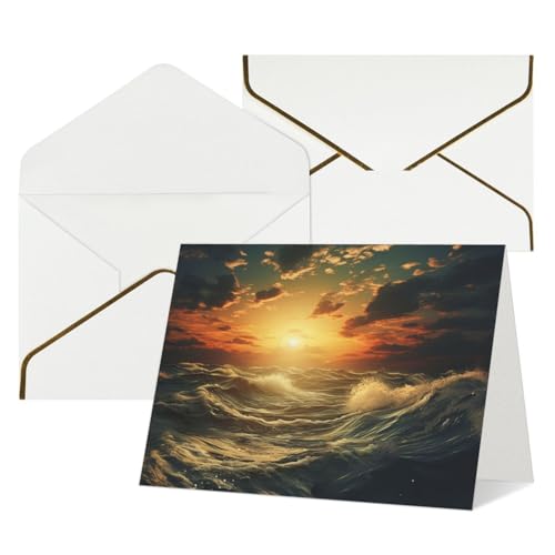 LHDGBWC Thinking of You J[h t 󔒂̃O[eBOJ[h 4x6 m[gJ[h Happy BirthdayJ[h @̃O[eBOJ[h p TL[J[h Ocean After Storm xr