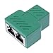 Produktbild Demiawaking RJ45 1 zu 2 Buchse Port Splitter Adapter LAN Ethernet-Anschluss Steckdose (Grün)