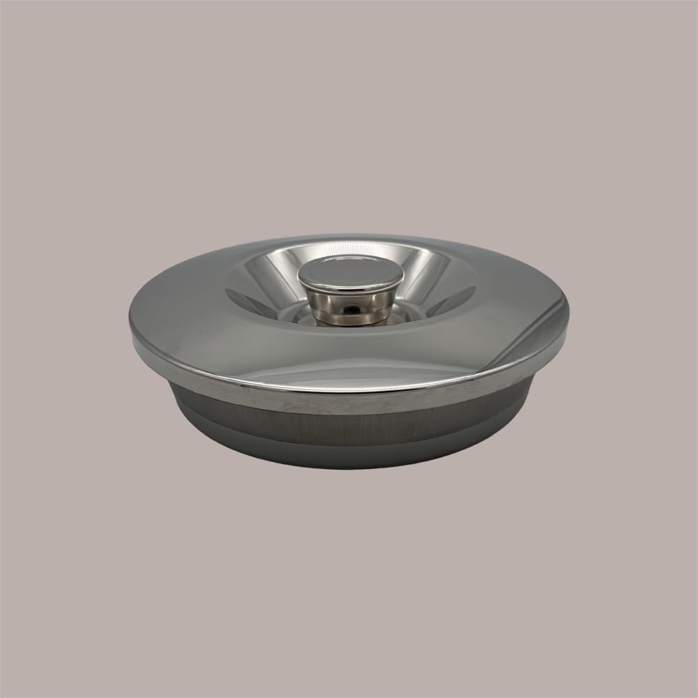 Lucgel Coperchio in Acciaio Inox per Carapina Gelato, con Pomolo Centrale, Diametro 20 cm
