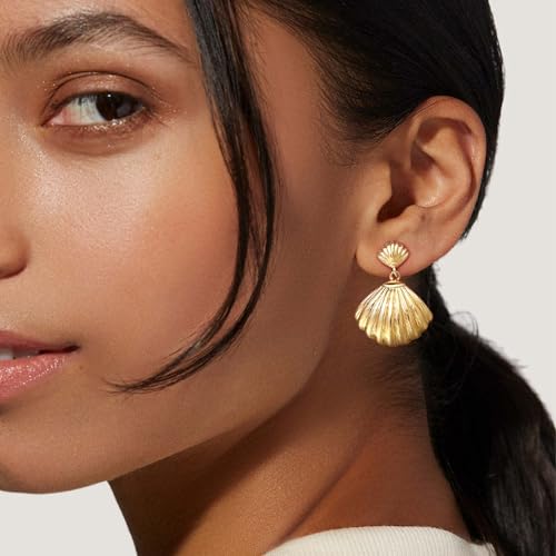 Women Gold Boho Vintage Dangle Earrings for Women Texture Earrings Summer Beach Jewelry4