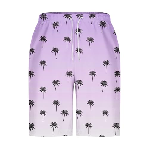 Summer Plus Size Shorts Mens Classic Tropical Hawaiian Shorts Loose Fitting Palm Tree Board Shorts Beach Swim Trunks4