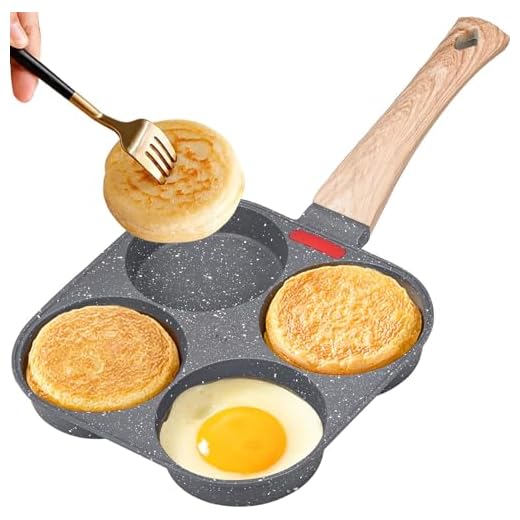 Padella Pancake Padella 4 Fori Padella per Frittata Pancake Piastra Multi Uova Padella Per Colazione Hamburger Uova Fritte per Induzione e Gas