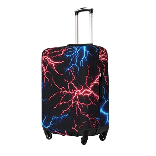 Red And Blue Lightning Elastic Travel Luggage Cover, Washable Spandex Suitcase Protector, Anti-Scratch Fits 18-32 Inch2