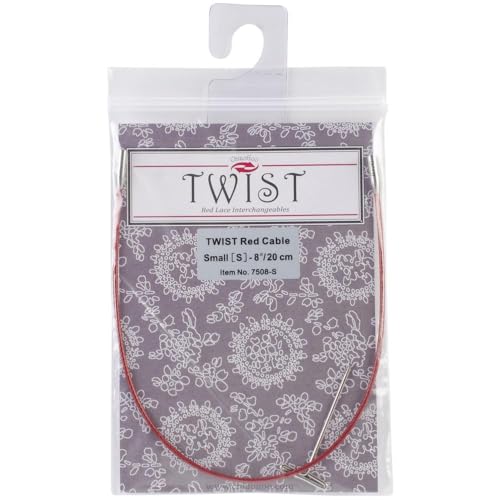 Image of ChiaoGoo 8-Inch Twist Lace Interchangeable Cables, Small, Red (7508-S)