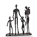 DreamsEden Rustic Family Figurines, Cast Iron Art Home Decoration Statue with Gift Card for Anniversary Birthday (Family of five)