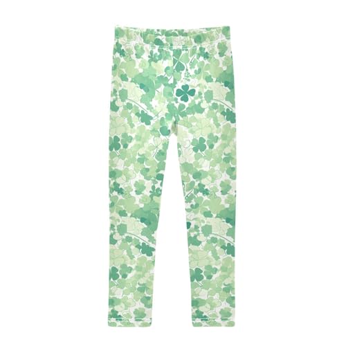 Seamless Made Shamrocks Happy St Kids Girl's Leggings Stretch High Waisted Athleisure Pants Running
