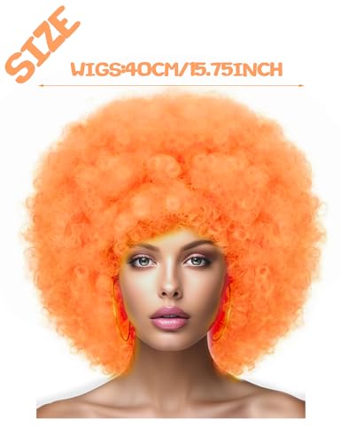 Image of LIULIUBTY Short Bob Hair Wigs Straight with Flat Bangs Synthetic Colorful Cosplay Daily Party Neon Wig for Women + Free Wig Cap 12 inch Natural As Real (Afro, Orange)