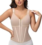 SHAPSHE Waist Trainer Corset for Women Tummy Control Sport Workout Body Shaper Vest for Women Postpartum Gym Zipper and Hooks