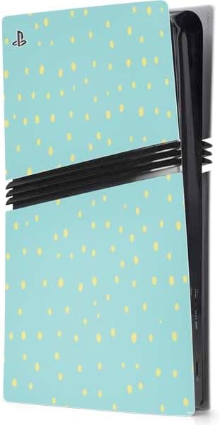 Skinit Decal Gaming Skin Compatible with PS5 Pro Console - Teal and Yellow Polka Dots Design