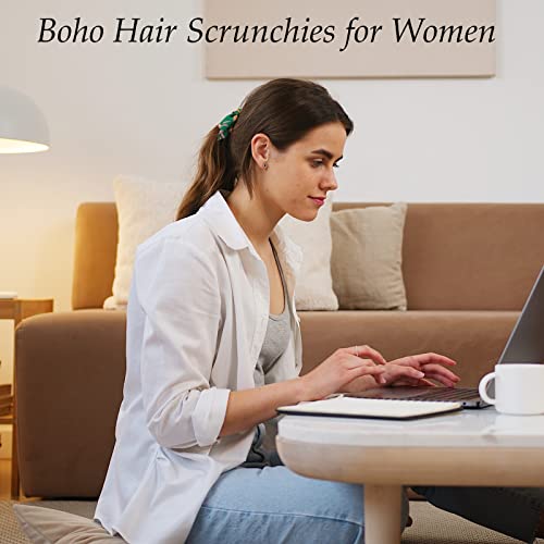 Ondder Hair Scrunchies For Women 15 Pcs Hair Scrunchies For Women’s Hair Cute Girls Bow Scrunchies For Hair Ribbon Scrunchies With Bow Elastic Hair Ties Bands Ponytail Holder Hair Accessories For Women Girls Kids -Floral Print #TOP4