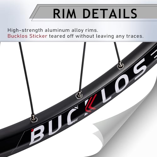 Image of BUCKLOS MTB Wheelset 26 inch 27.5 inch 29 inch Quick Release Disc Brake 32H Mountain Bike Wheels, High Strength Aluminum Alloy Rim Black Bike Wheel, Suitable 8-10 Speed Cassette Mountain Bike Wheelset