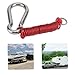 Zip Safety Rope Trailer Breakaway Cable Anti-Drop Car Retractable Spring Hook Strip Red Hardware.