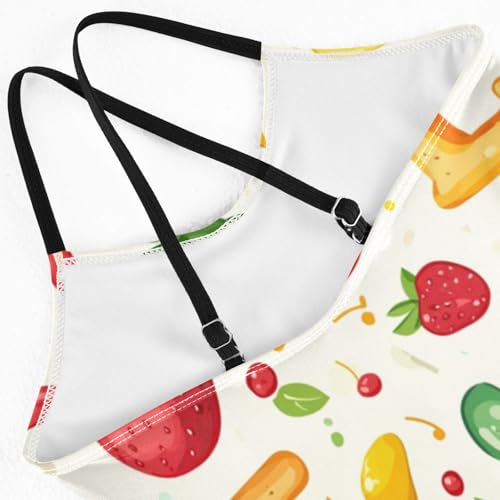 ZZKKO Cute Letters Fruits Girls Swimsuit One Piece Bathing Suit for Baby Girls' Swimwear 3-10T4