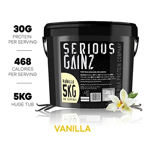 The Bulk Protein Company, SERIOUS GAINZ - Whey Protein Powder - Weight Gain, Mass Gainer - 30g Protein Powders (Vanilla, 5kg) - Image 3
