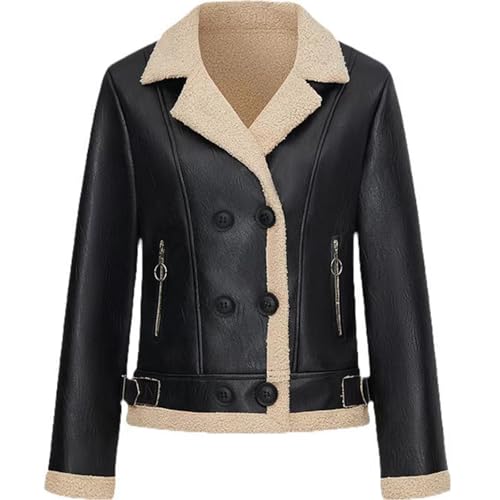 Women's Sherpa Fleece Moto Aviator Bomber Jacket